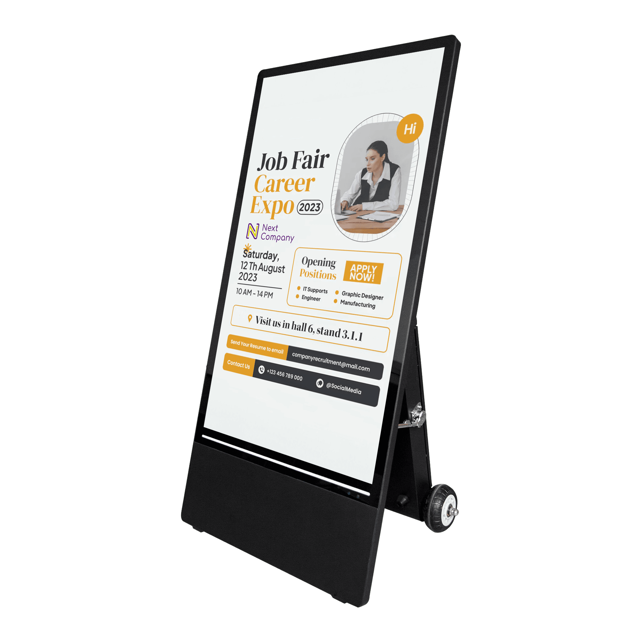 Mobile Digital Signage 43" HighBrightness (Miete)