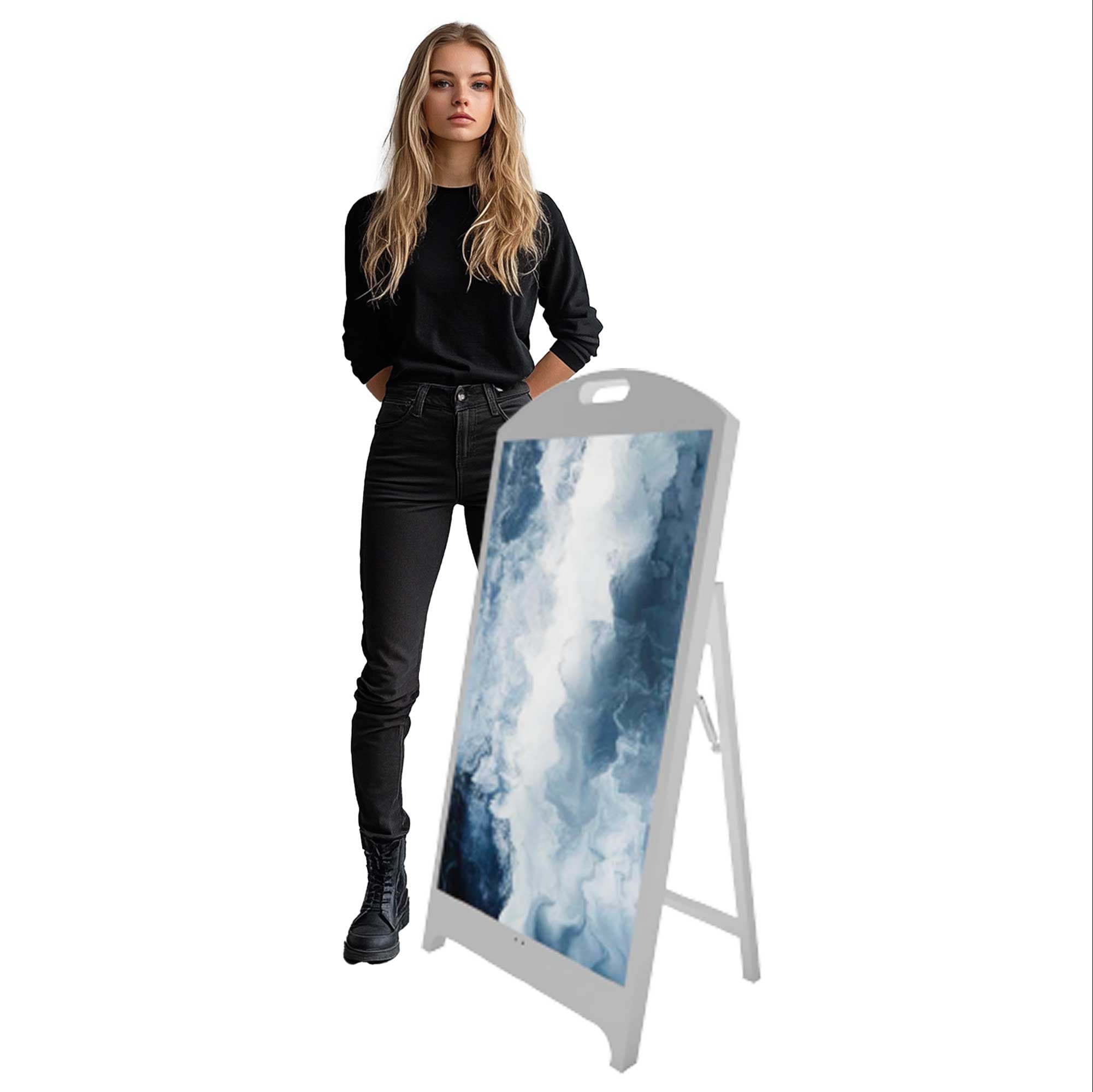 Mobile Indoor Kundenstopper 43"