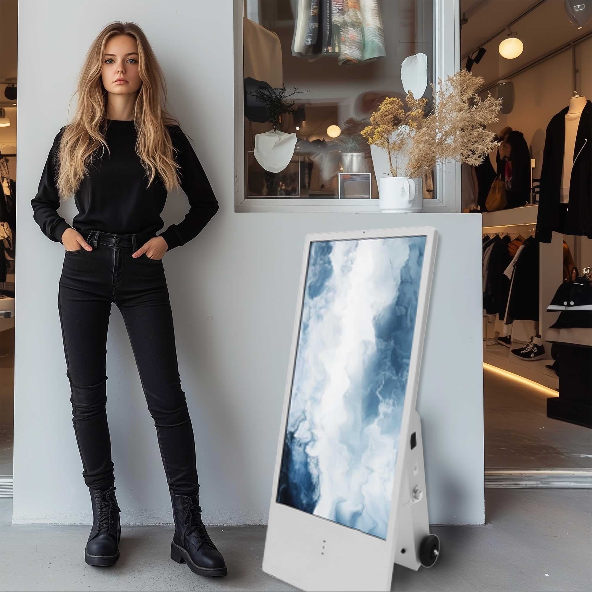 Mobile Outdoor Kundenstopper 43"